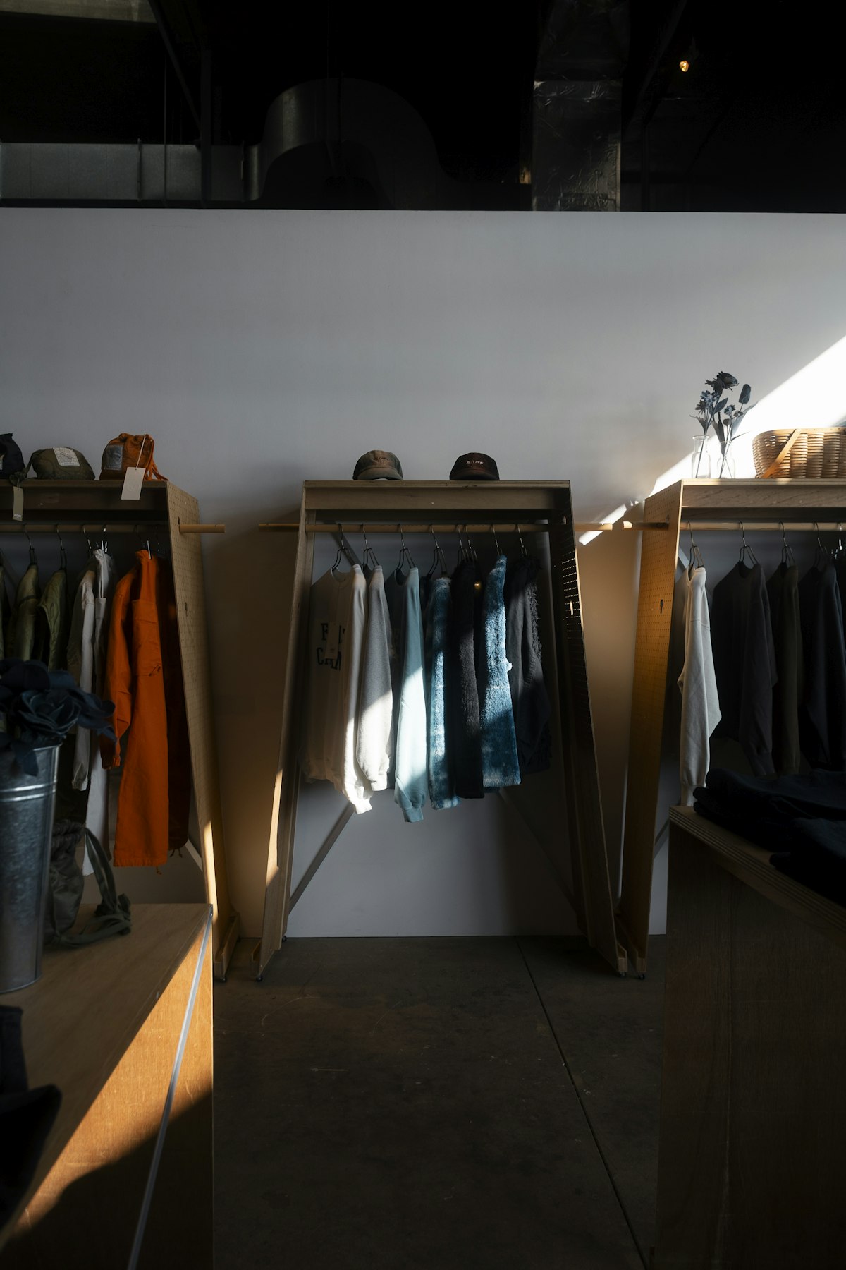 Clothing organized on retail racks — illustrative photograph